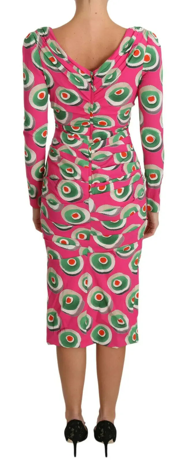 Dolce & Gabbana Pink Silk Cup Cake Sheath Stretch Dress - Zeiniez