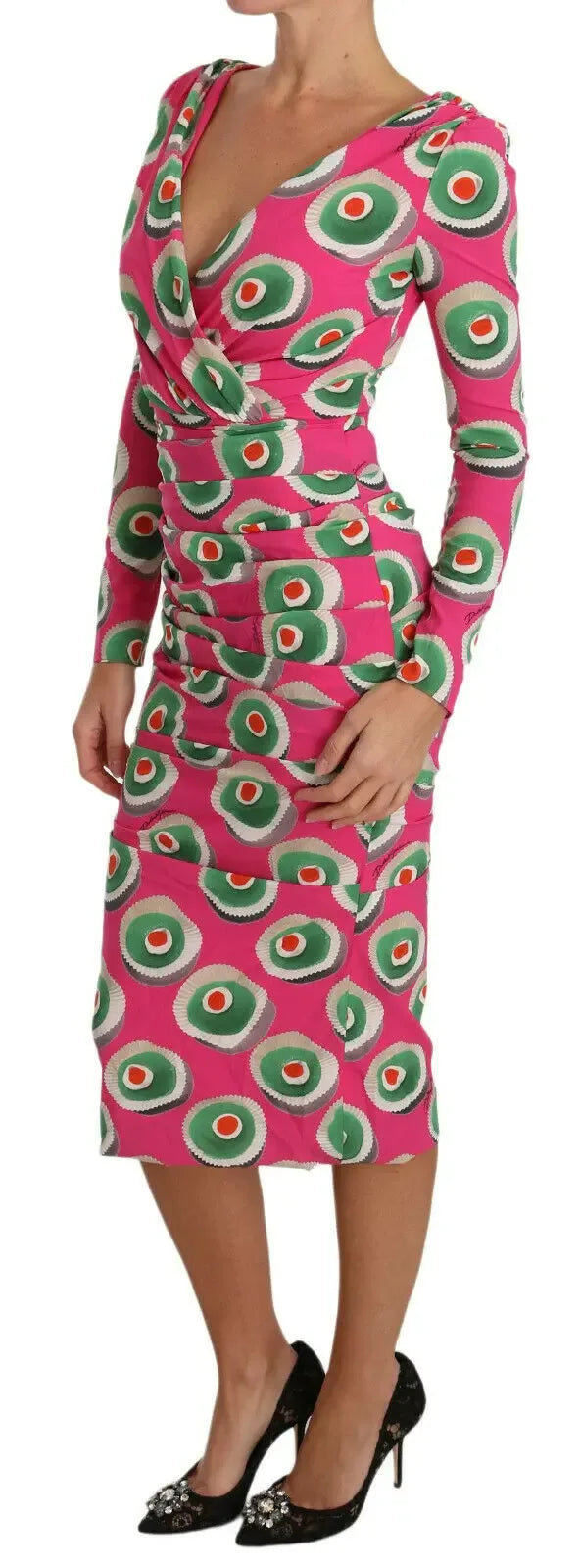 Dolce & Gabbana Pink Silk Cup Cake Sheath Stretch Dress - Zeiniez