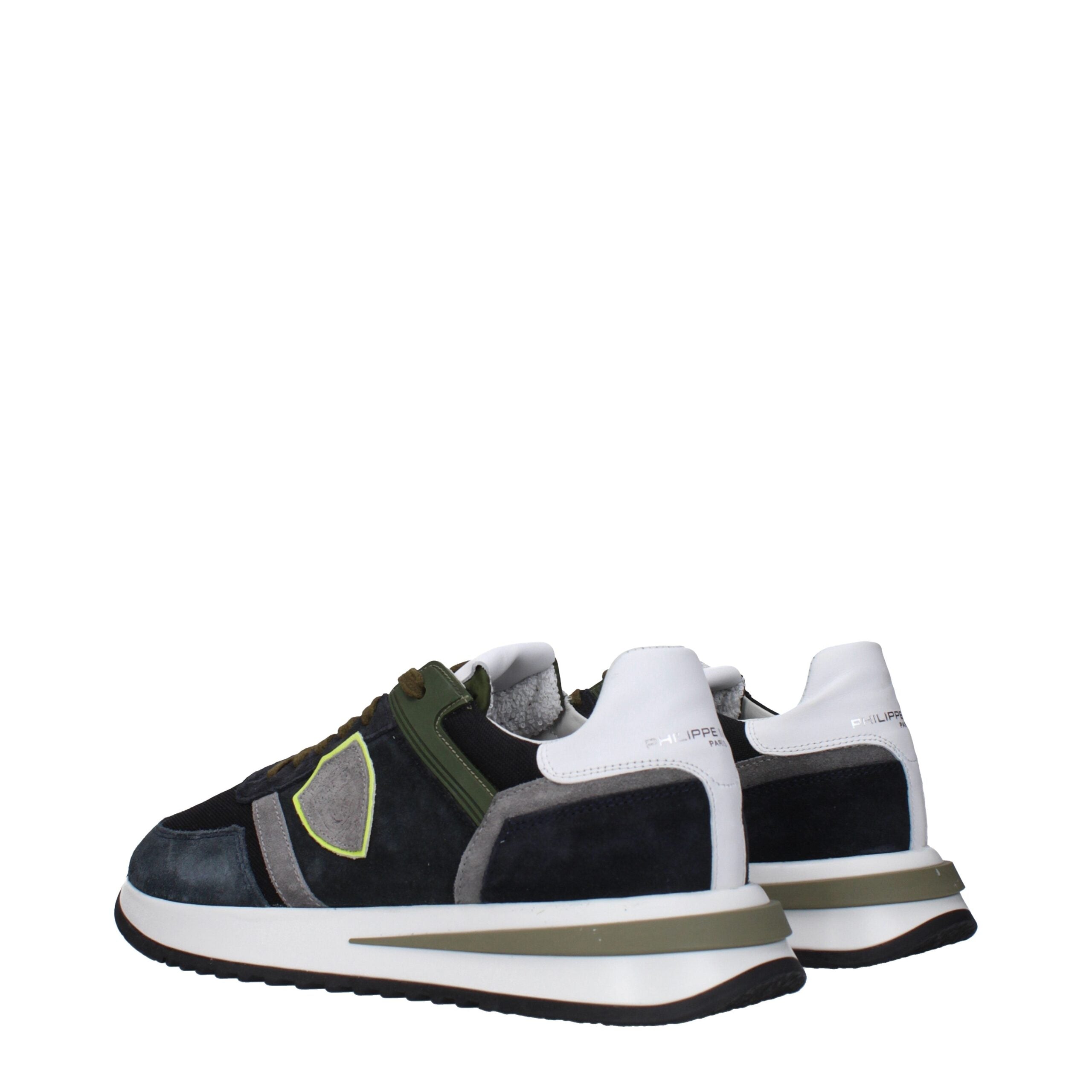 Philippe Model Blue Leather Low Top Sneakers