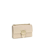 PINKO Beige Calf Leather Bos Taurus Shoulder Bag - Zeiniez