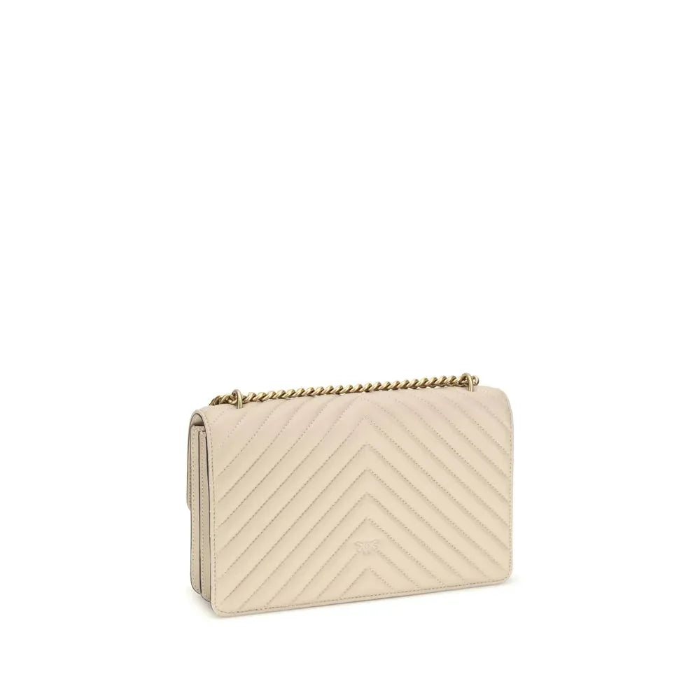 PINKO Beige Calf Leather Bos Taurus Shoulder Bag - Zeiniez
