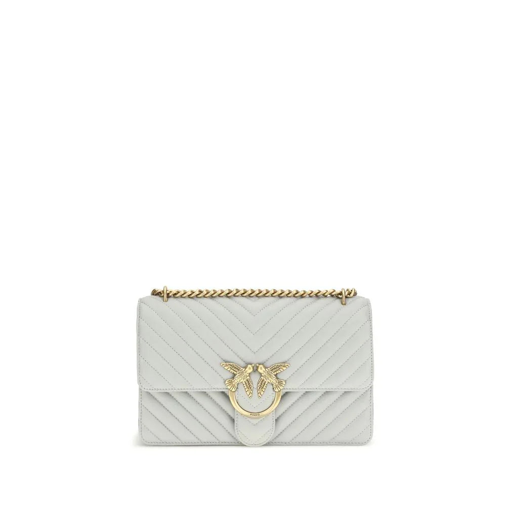 PINKO Gray Calf Leather Bos Taurus Shoulder Bag - Zeiniez