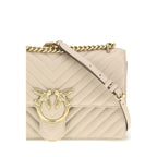 PINKO Beige Calf Leather Bos Taurus Shoulder Bag - Zeiniez