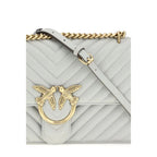 PINKO Gray Calf Leather Bos Taurus Shoulder Bag - Zeiniez