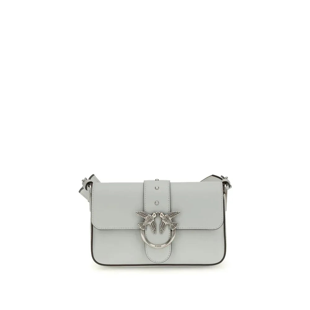 PINKO Gray Calf Leather Bos Taurus Shoulder Bag - Zeiniez