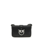 PINKO Black Calf Leather Bos Taurus Shoulder Bag - Zeiniez