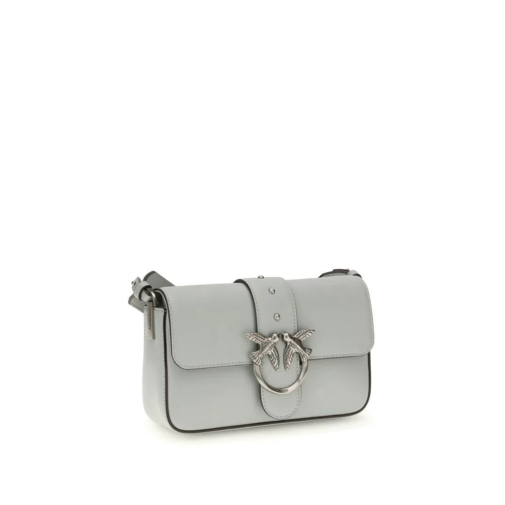 PINKO Gray Calf Leather Bos Taurus Shoulder Bag - Zeiniez