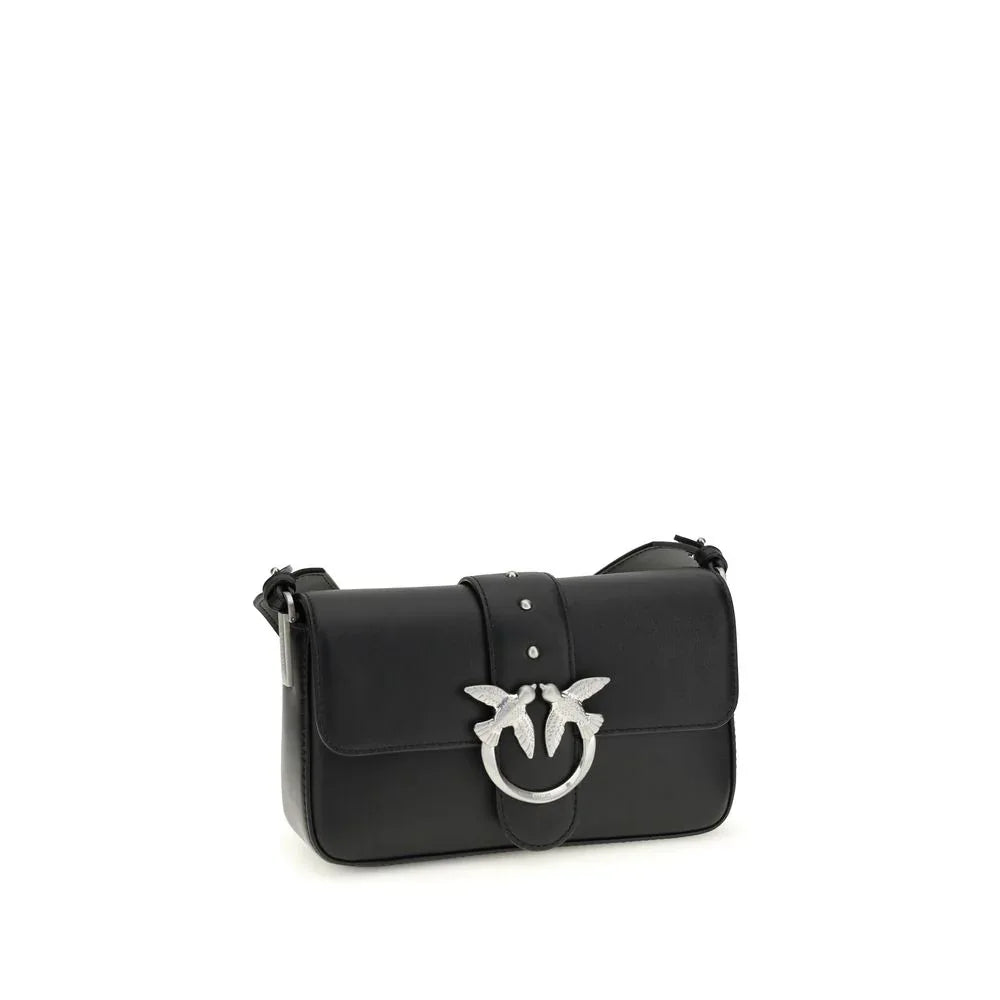 PINKO Black Calf Leather Bos Taurus Shoulder Bag - Zeiniez