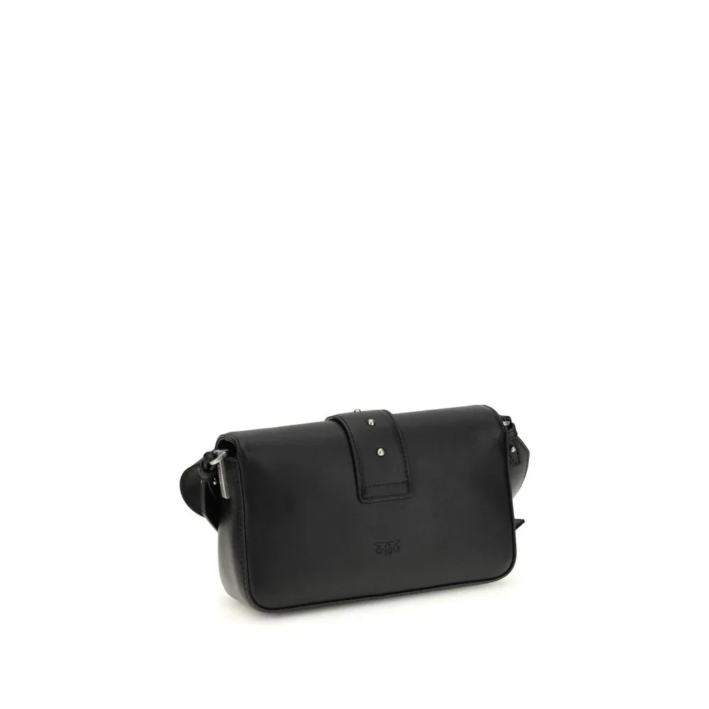 PINKO Black Calf Leather Bos Taurus Shoulder Bag - Zeiniez