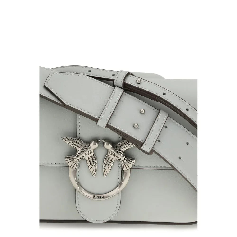 PINKO Gray Calf Leather Bos Taurus Shoulder Bag - Zeiniez