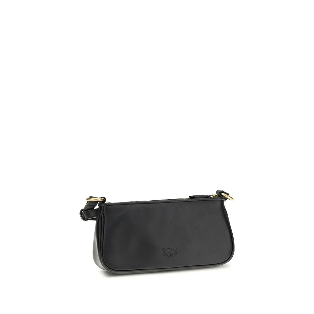 PINKO Black Calf Leather Bos Taurus Shoulder Bag - Zeiniez