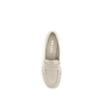 Prada Cream Calf Leather Bos Taurus Slip-On Loafers