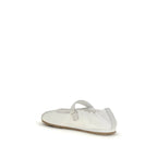 Miu Miu White Fabric Ballet Flats - Zeiniez