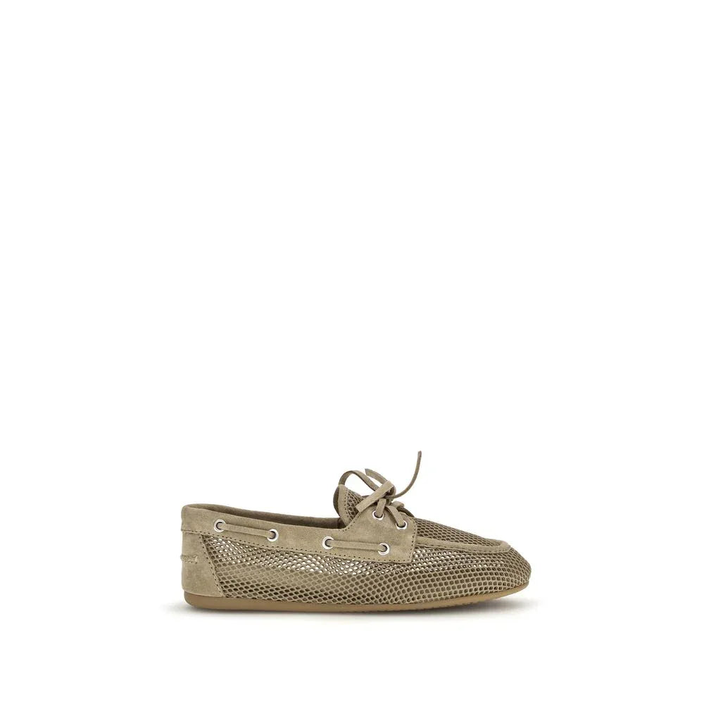 Miu Miu Beige Calf Leather Bos Taurus Slip-On Loafers - Zeiniez
