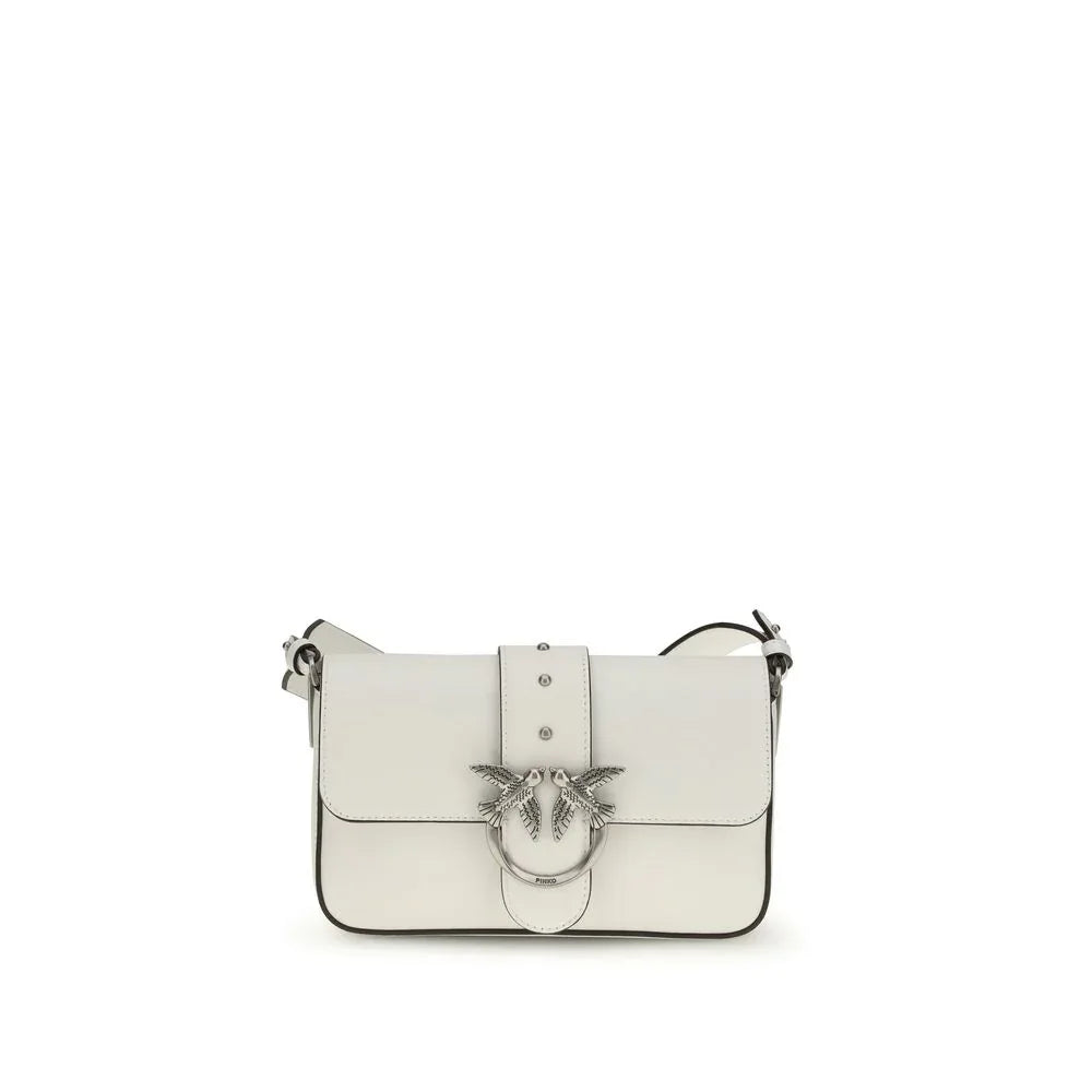 PINKO White Calf Leather Bos Taurus Shoulder Bag - Zeiniez