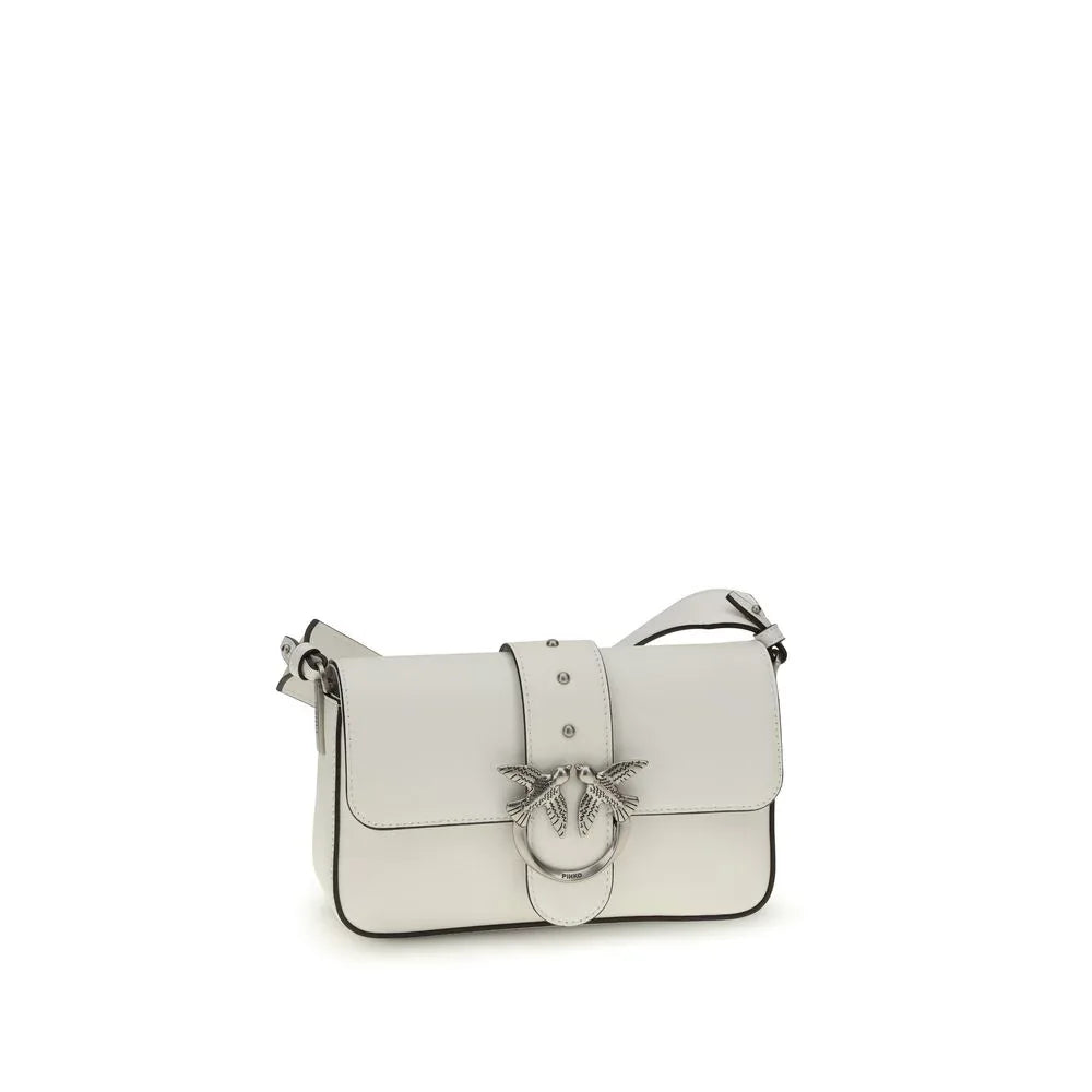 PINKO White Calf Leather Bos Taurus Shoulder Bag - Zeiniez