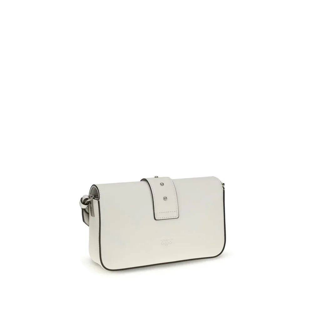 PINKO White Calf Leather Bos Taurus Shoulder Bag - Zeiniez