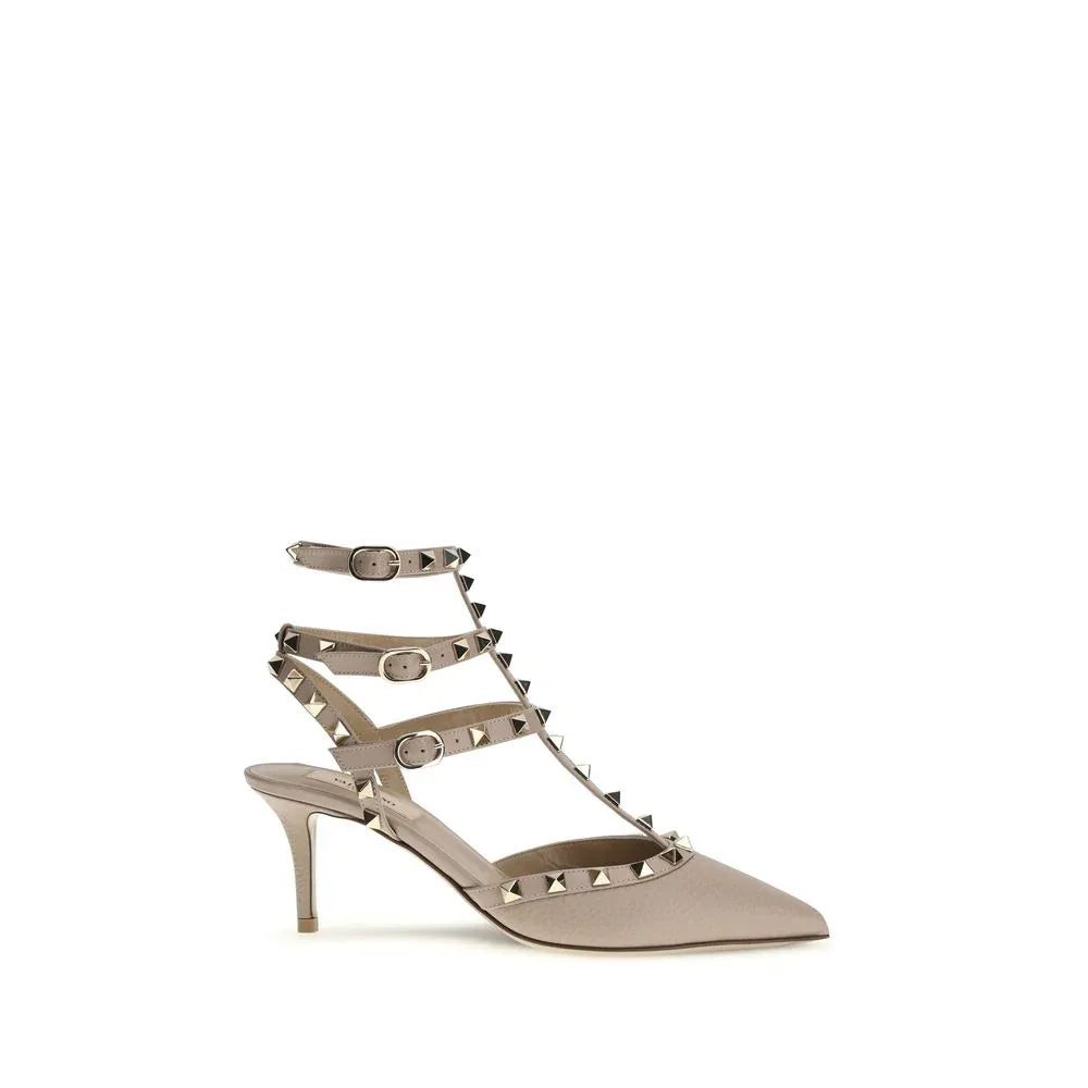 Valentino Garavani Gray Calf Leather Bos Taurus Pumps - Zeiniez