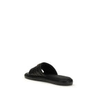 PINKO Black Calf Leather Bos Taurus Slides - Zeiniez