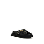 PINKO Black Goatskin Platform Sandals - Zeiniez
