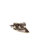 PINKO Brown Calf Leather Bos Taurus Ballet Flats - Zeiniez