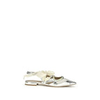 PINKO Silver Calf Leather Bos Taurus Ballet Flats - Zeiniez