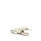 PINKO Silver Calf Leather Bos Taurus Ballet Flats - Zeiniez