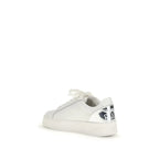 PINKO White Calf Leather Bos Taurus Low Top Sneakers - Zeiniez