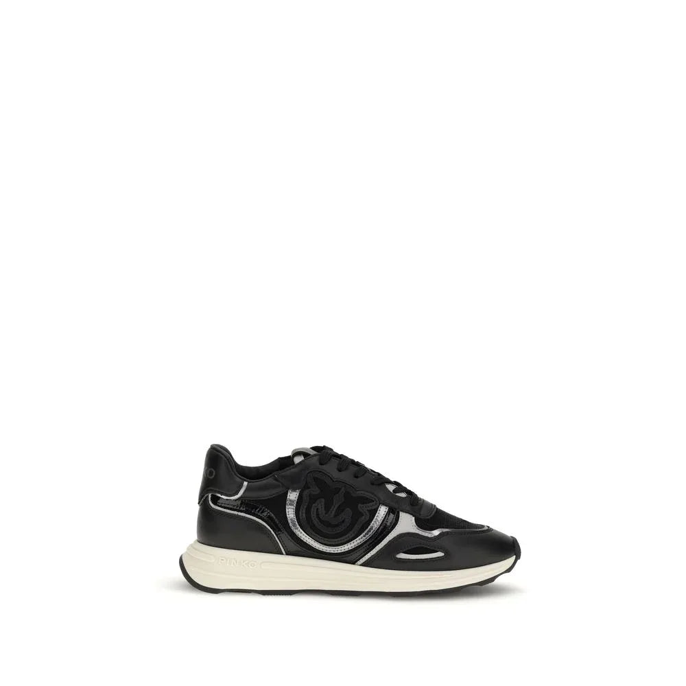 PINKO Black Calf Leather Bos Taurus Athletic Sneakers - Zeiniez