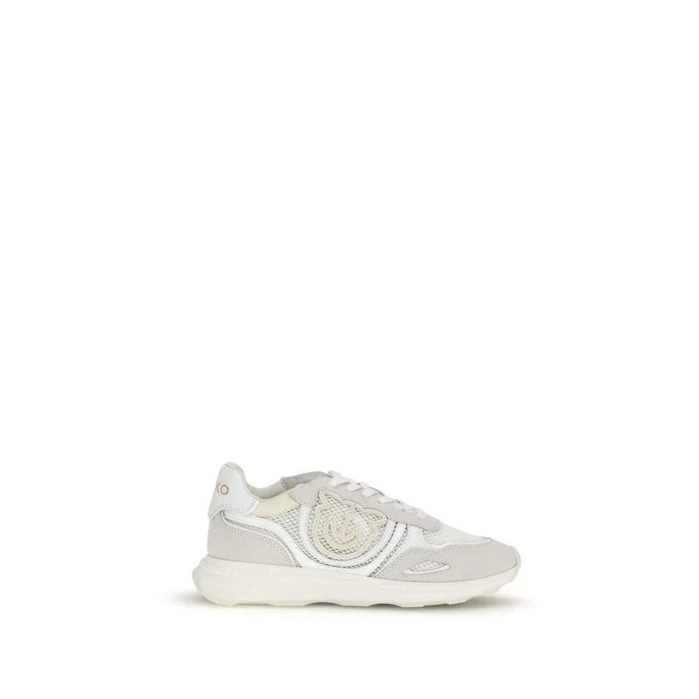 PINKO White Calf Leather Bos Taurus Athletic Sneakers - Zeiniez