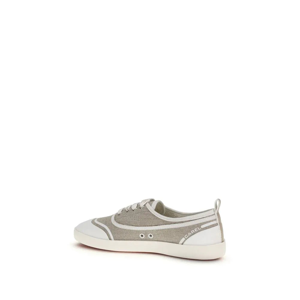 Carel Paris Beige Cotton Low Top Sneakers - Zeiniez