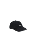 Y-3 Black Cotton Cap (Baseball Hat) - Zeiniez