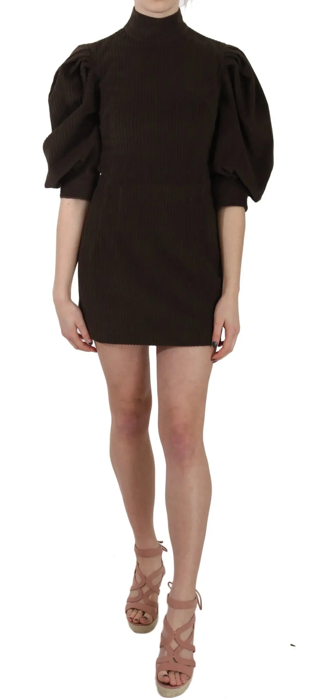 Dolce & Gabbana Brown Corduroy Bodycon Cotton Mini Dress - Zeiniez