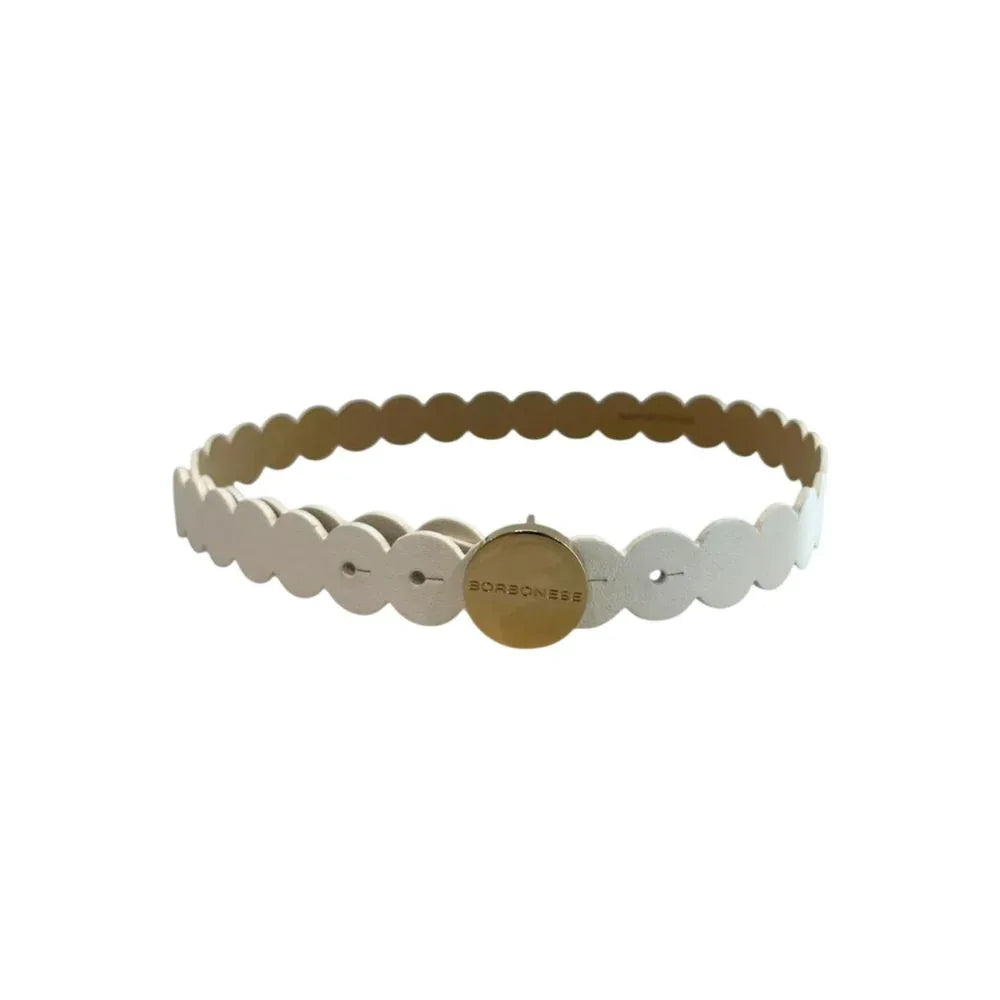 Borbonese White Genuine Leather Women Belt - Zeiniez