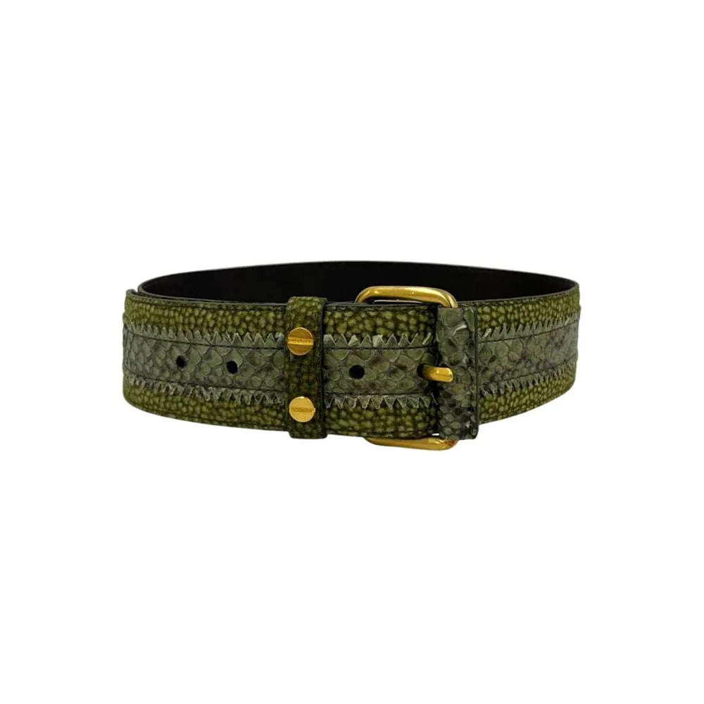 Borbonese Green Genuine Leather Women Belt - Zeiniez