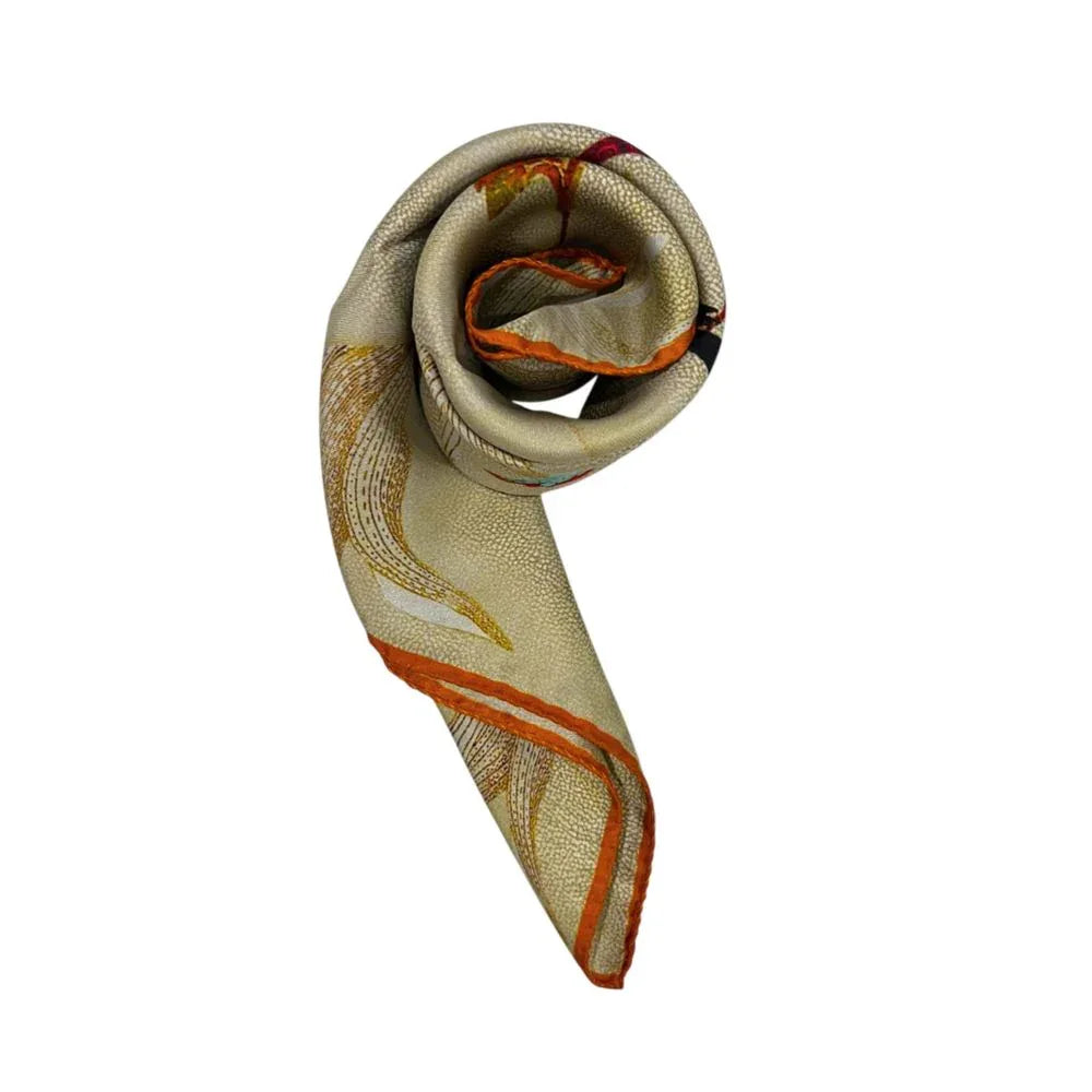 Borbonese Beige Silk Women Scarf - Zeiniez