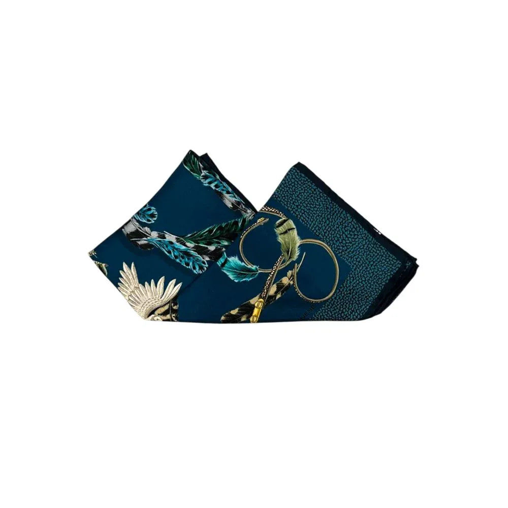 Borbonese Blue Silk Women Scarf - Zeiniez