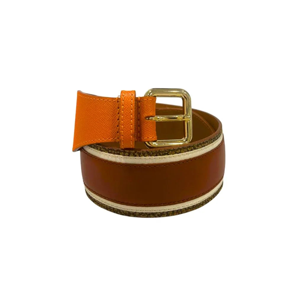 Borbonese Orange Leather Women Belt - Zeiniez