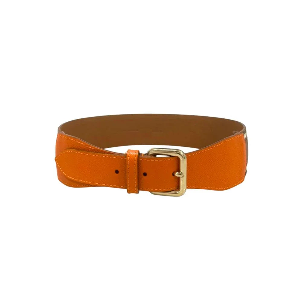 Borbonese Orange Leather Women Belt - Zeiniez