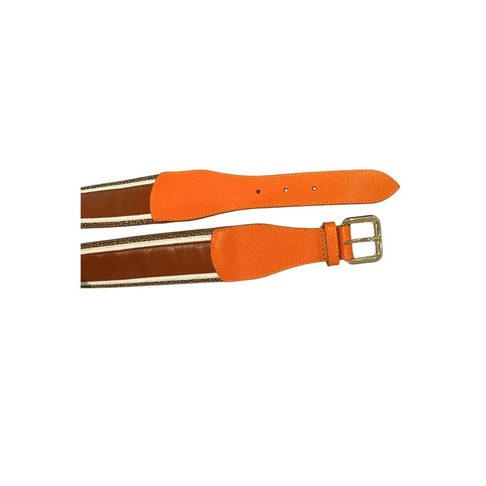 Borbonese Orange Leather Women Belt - Zeiniez