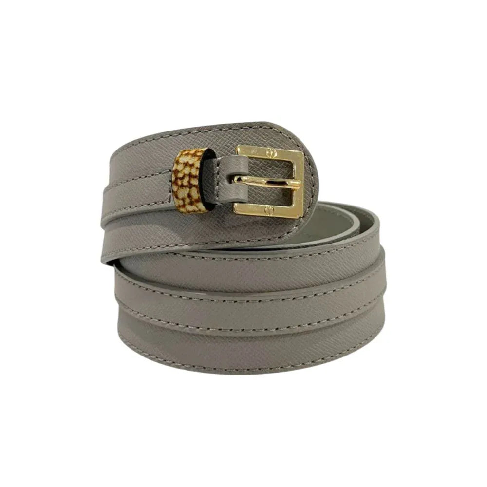 Borbonese Grey Genuine Leather Women's Belt - Zeiniez