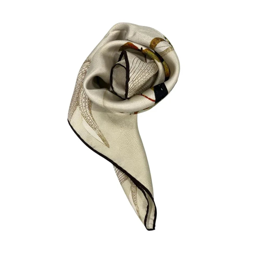 Borbonese Beige Silk Scarf - Zeiniez