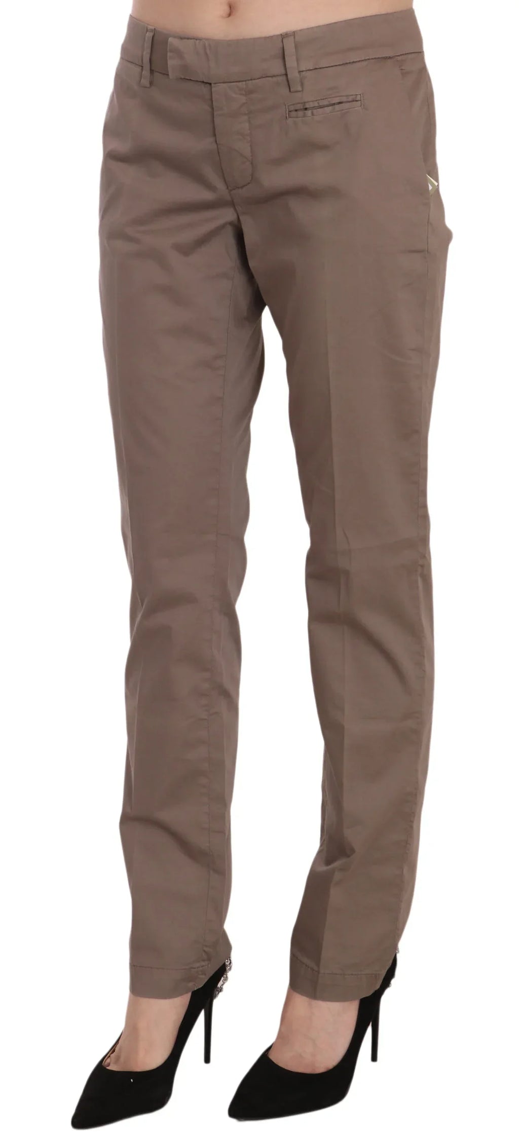 Dondup Brown Low Waist Straight Cut Trouser Pant - Zeiniez