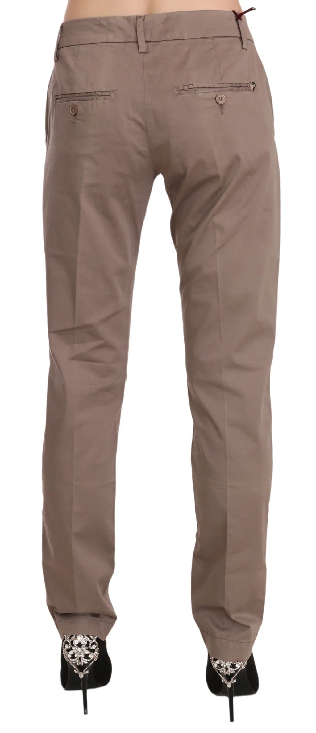 Dondup Brown Low Waist Straight Cut Trouser Pant - Zeiniez