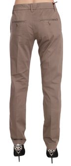 Dondup Brown Low Waist Straight Cut Trouser Pant - Zeiniez