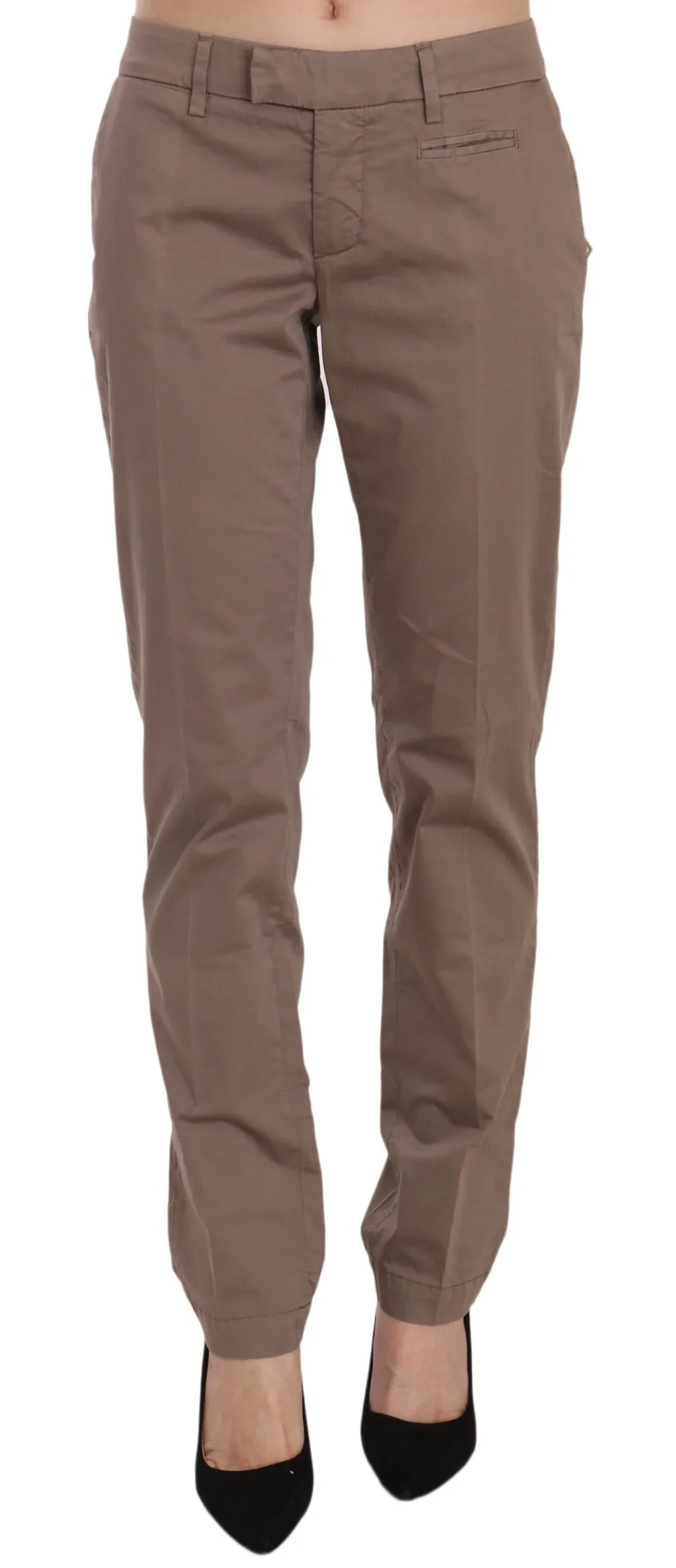 Dondup Brown Low Waist Straight Cut Trouser Pant - Zeiniez