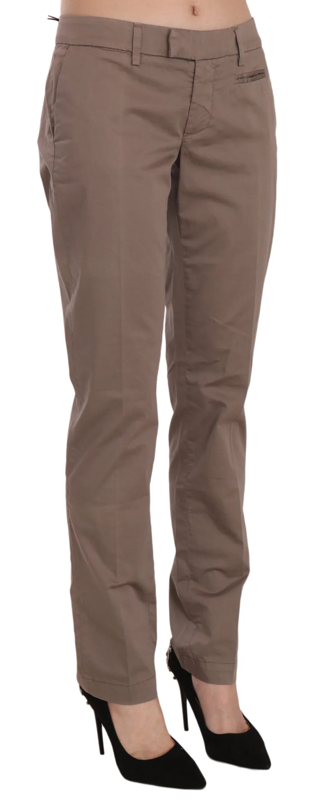 Dondup Brown Low Waist Straight Cut Trouser Pant - Zeiniez