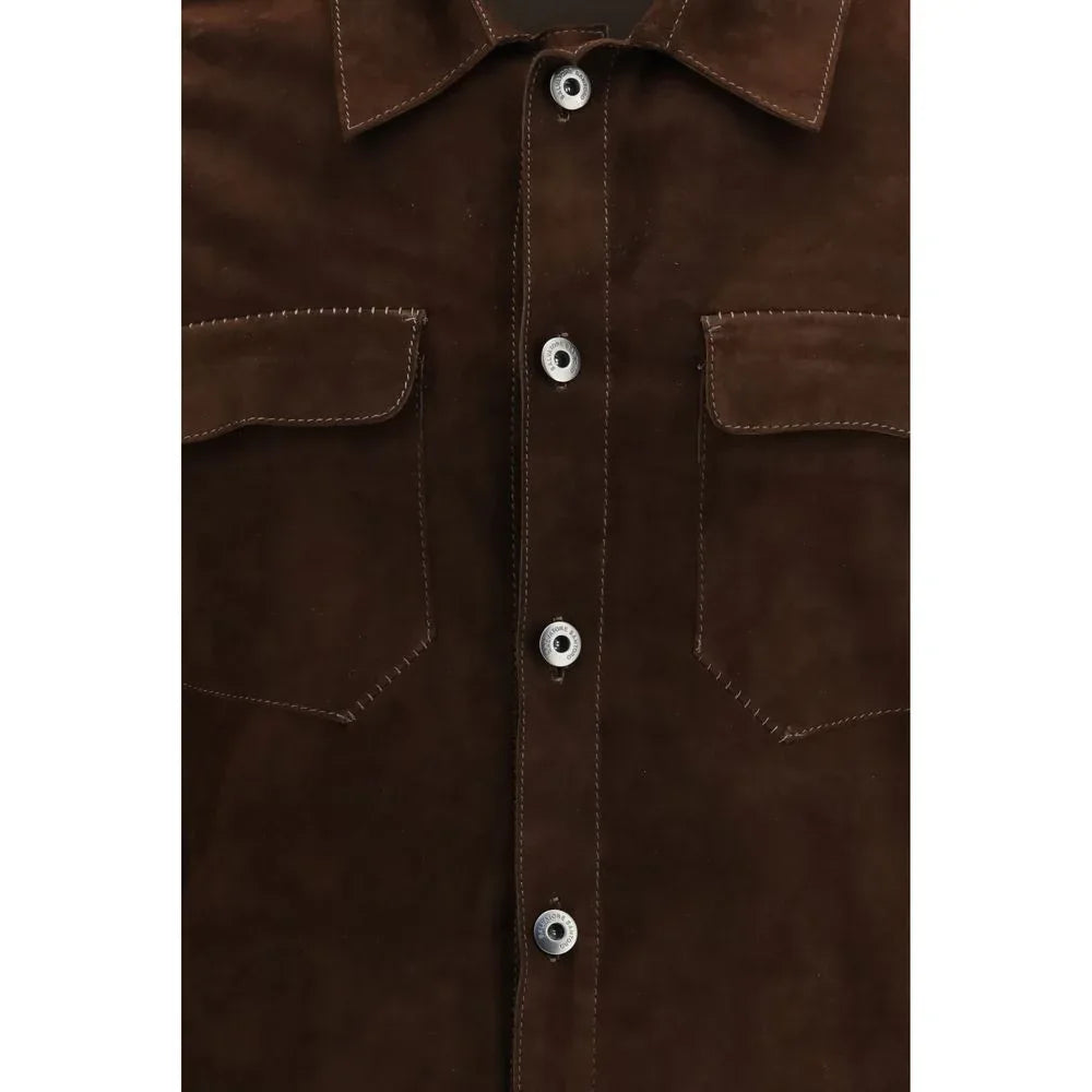 Salvatore Santoro Brown Calf Leather Bos Taurus Bomber - Zeiniez
