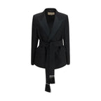 Valentino Black Fleece Wool Blazer - Zeiniez