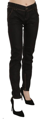 John Galliano Cotton Black Mid Waist Skinny Denim Jeans - Zeiniez